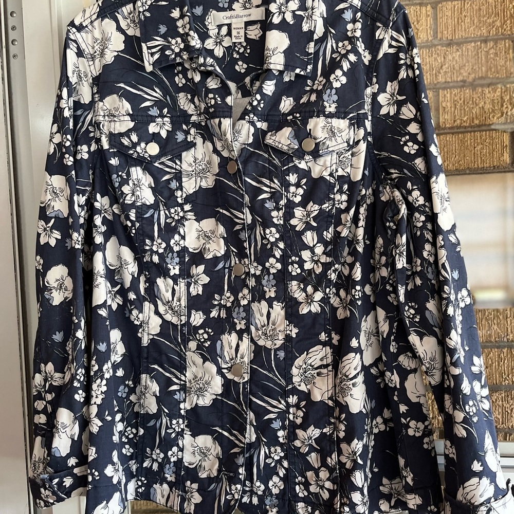 Croft&Barrow Navy/White Jacket 1X